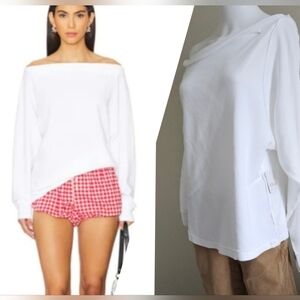 Free People Oversized Sammie Off The Shoulder Thermal Medium NWT$78